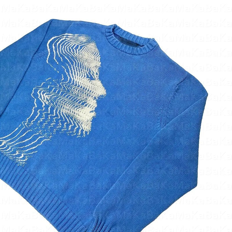 Disterd face Knitted Sweater