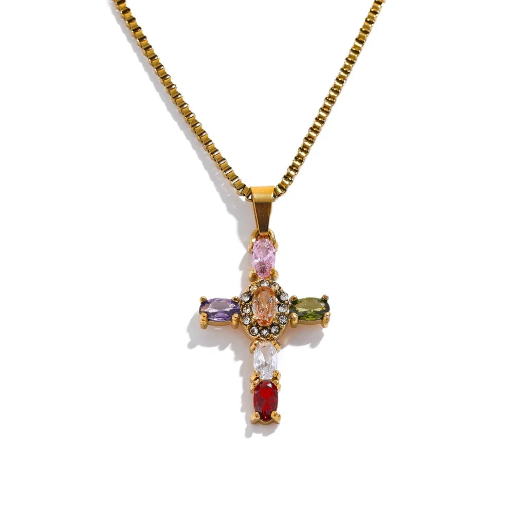 Zirconia Cross Necklace