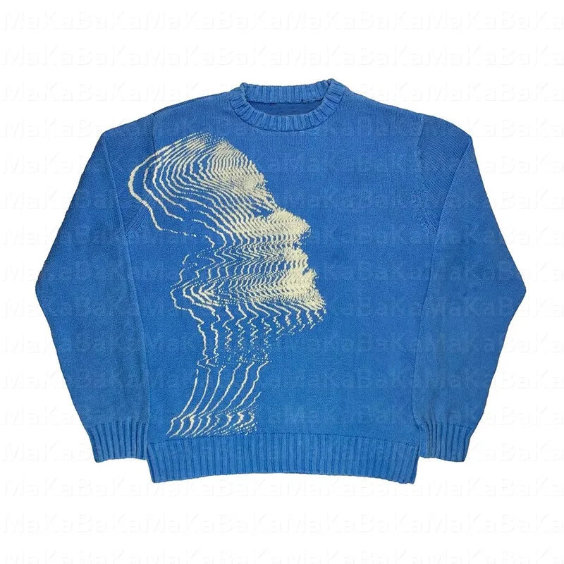 Disterd face Knitted Sweater