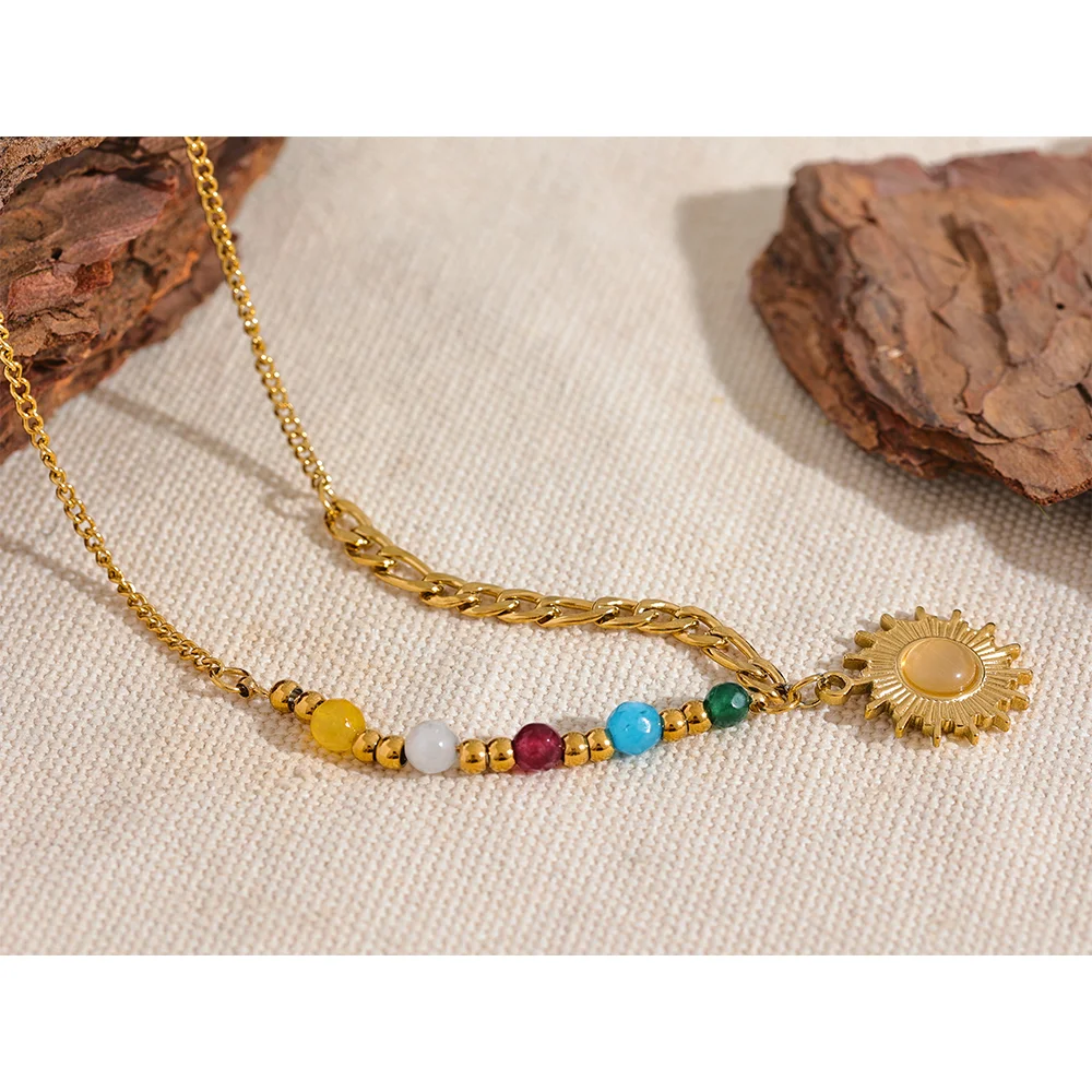 Stone Sun Necklace