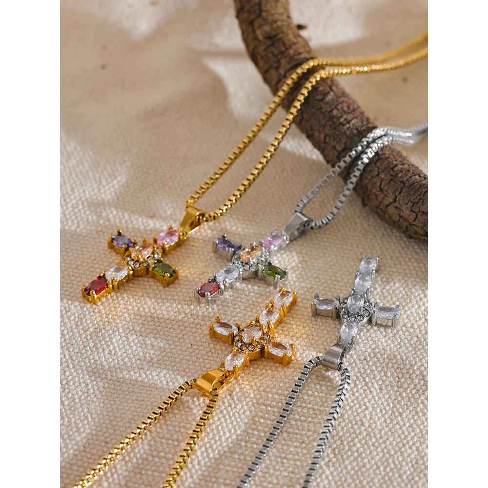 Zirconia Cross Necklace