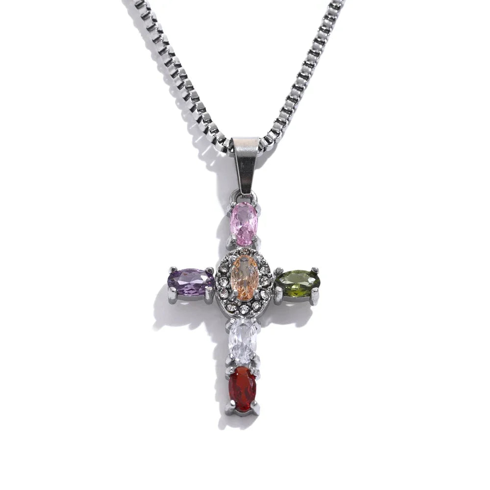 Zirconia Cross Necklace