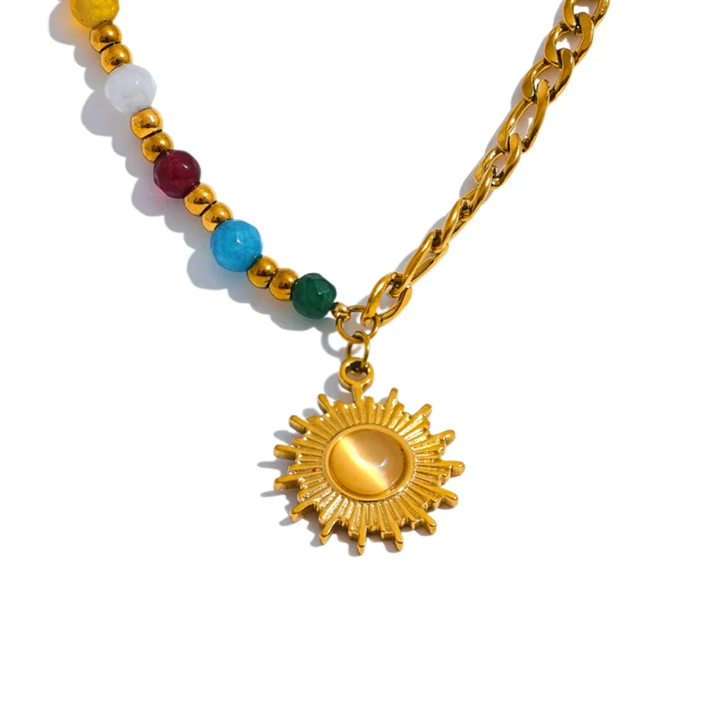 Stone Sun Necklace